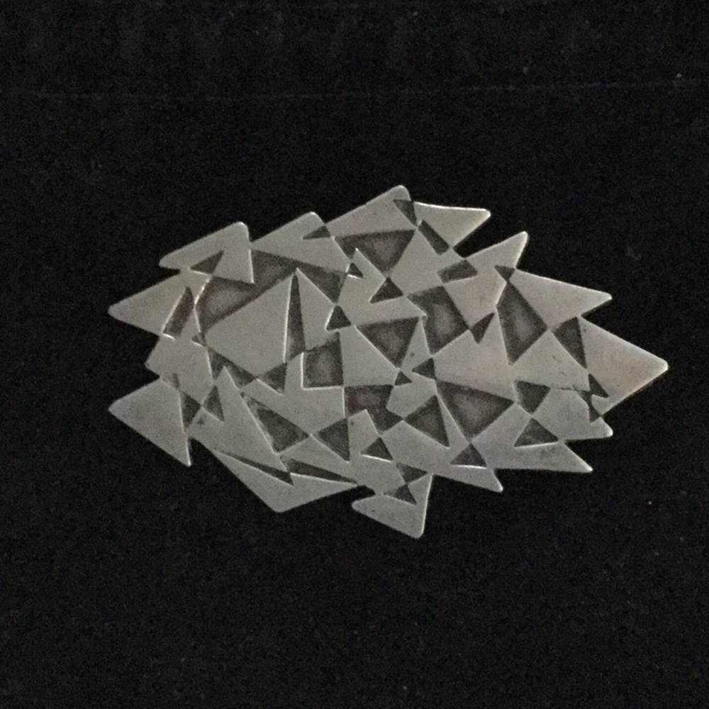 70s Handcrafted Sterling Silver Brooch And Pendant